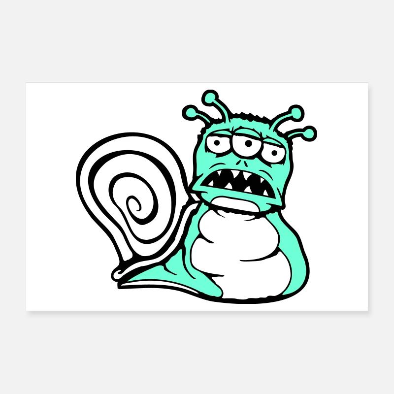 snail alien monster Halloween extraterrestrial Poster 12" x 8" (30x20 cm)