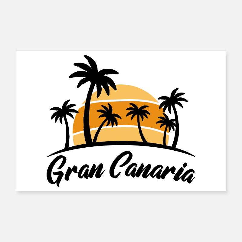 Coucher de soleil à Gran Canaria avec palmiers Poster 30 x 20 cm