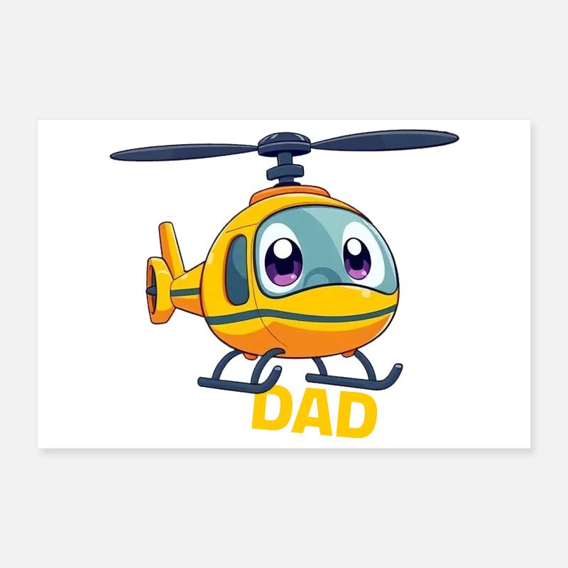 Helicopter Dad Poster 12" x 8" (30x20 cm)