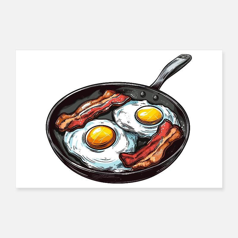 Kitchen Magic Breakfast Motif Poster 12" x 8" (30x20 cm)