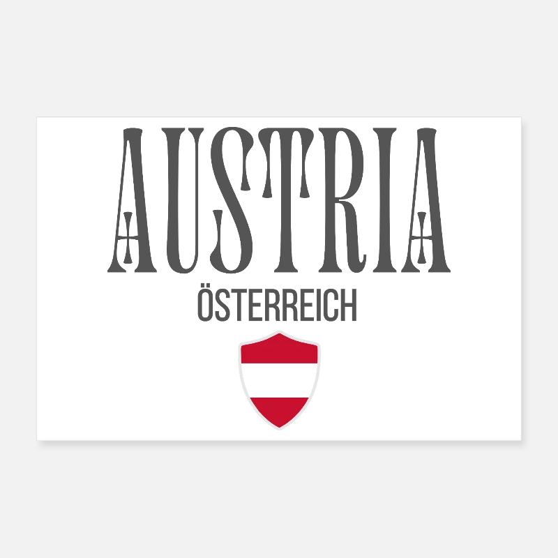 Austrian flag, made in Austria Poster 12" x 8" (30x20 cm)