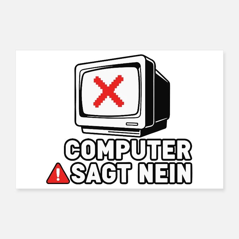 Computer Says No Retro Pixel Poster 12" x 8" (30x20 cm)