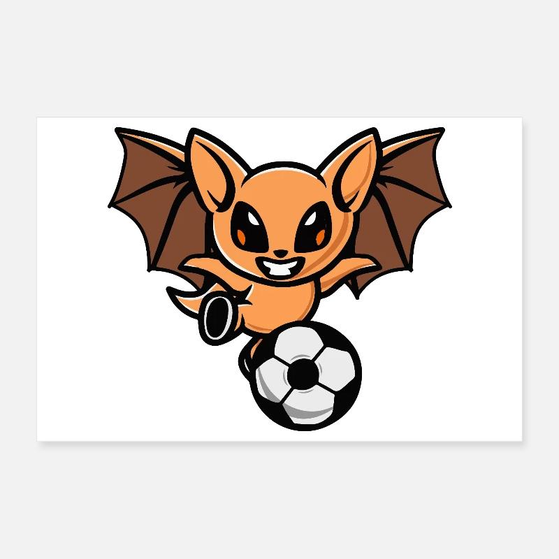 Kicker de chauve-souris orange Poster 30 x 20 cm