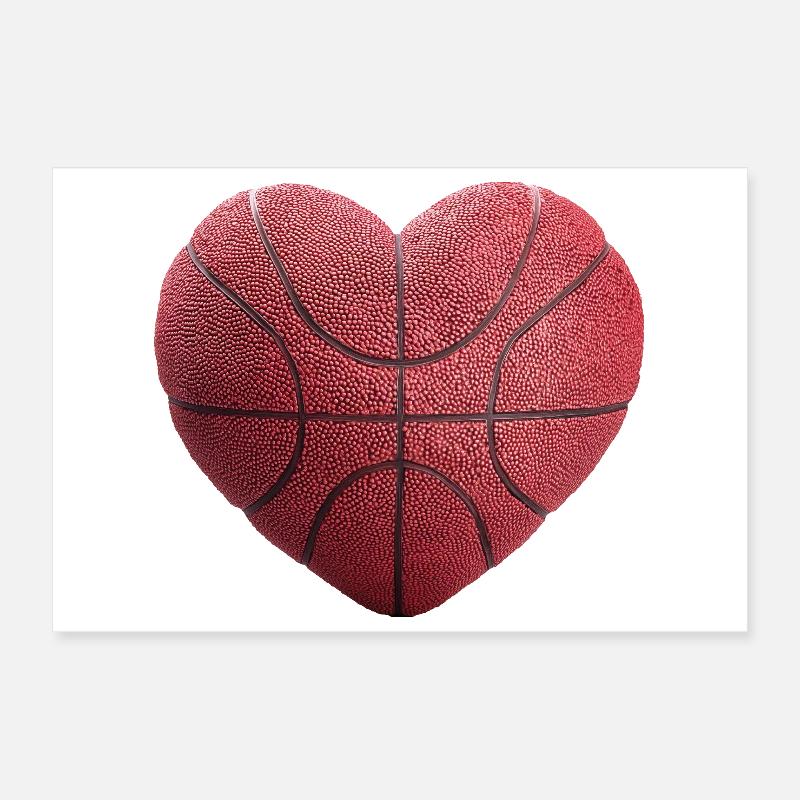 Coeur de basket-ball Poster 30 x 20 cm