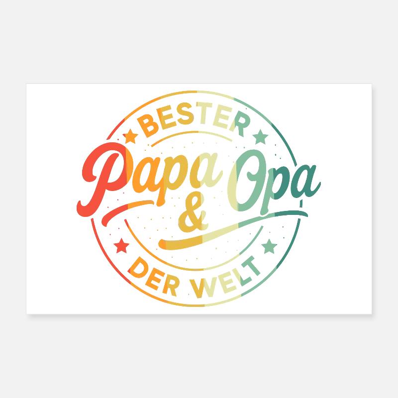 Opa Papa Bester Opa Sprüche Geburtstag Vatertag  Poster 30x20 cm