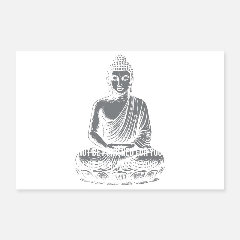 Buddha Calm Quote Tee Poster 12" x 8" (30x20 cm)