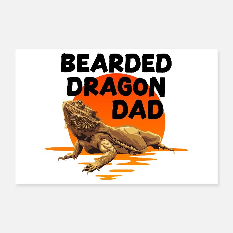 Bartagame-Papa - Poster 30x20 cm - Weiß