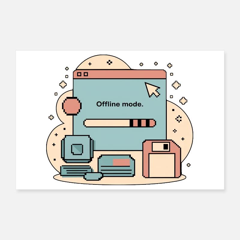 Internet retrò di moda offline Poster 30x20 cm
