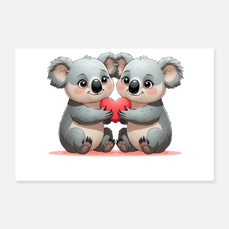 Koalas mit Herz: Freundschaft Poster 30x20 cm