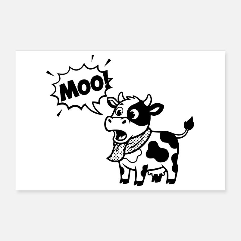 Funny Cow Moo Comic Speech Bubble Poster 12" x 8" (30x20 cm)