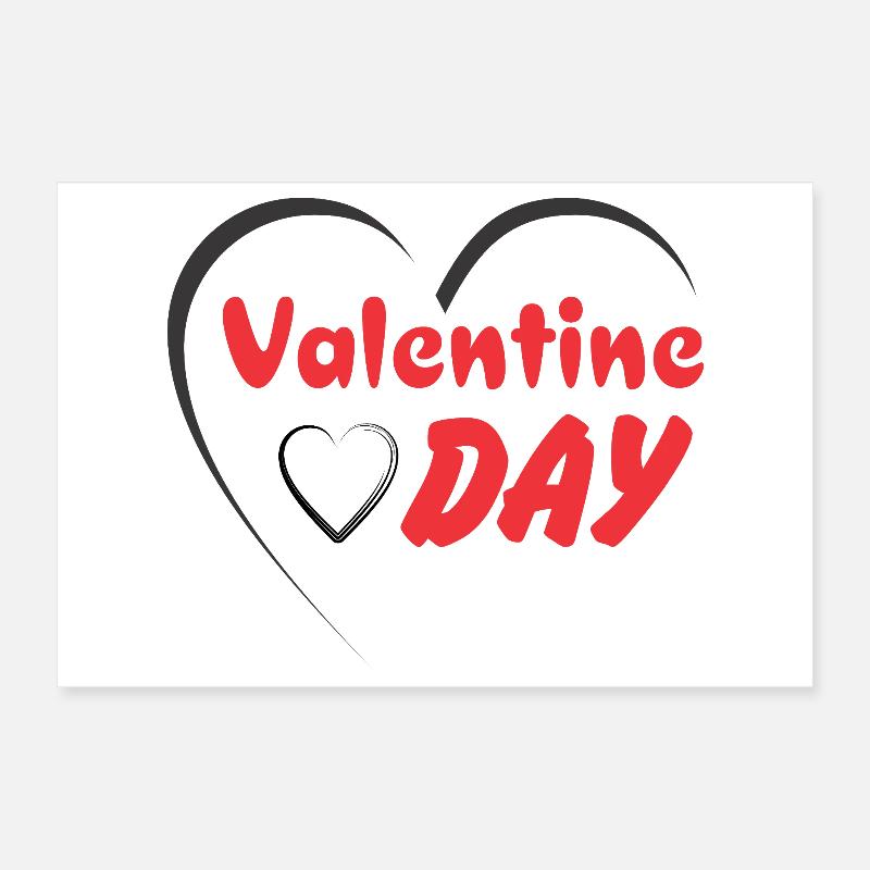 Écriture du cœur de la Saint-Valentin Poster 30 x 20 cm