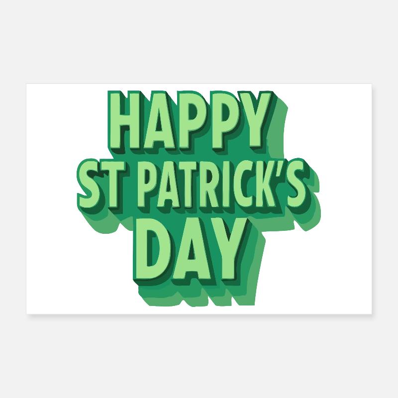 Joyeux Saint-Patrick Vert Pop Art Poster 30 x 20 cm