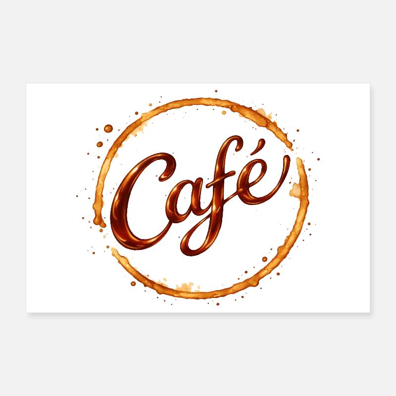 Illustration imprimée de tasse de café Poster 30 x 20 cm