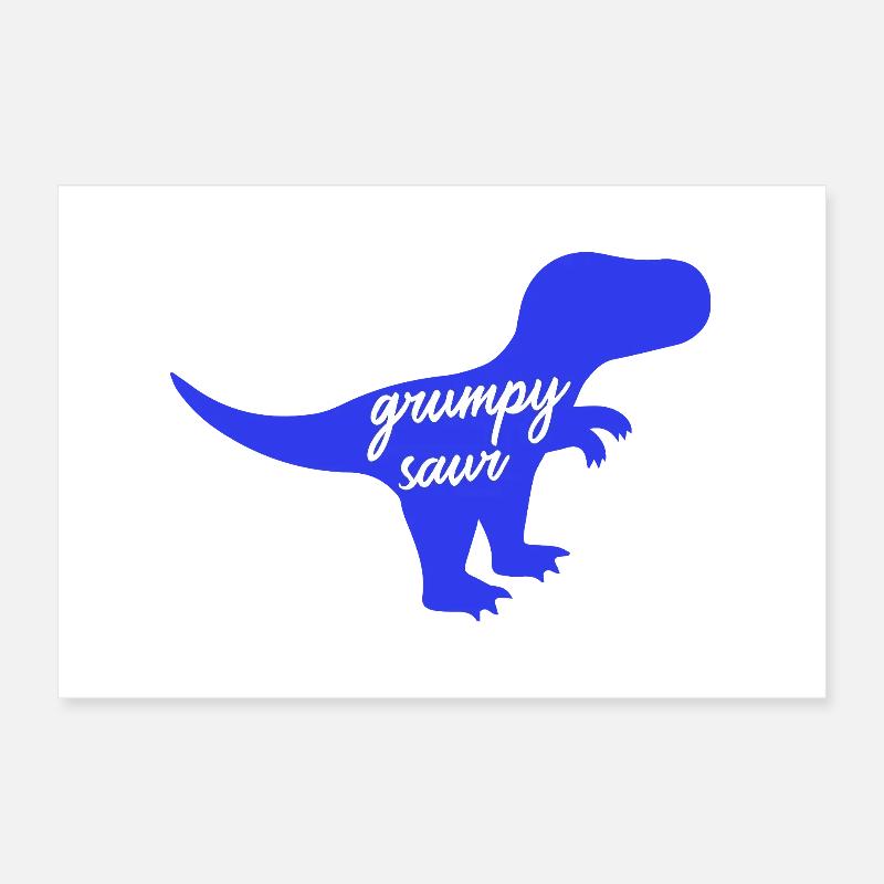 Silhouette drôle de dinosaure T-Rex Grumpysaur Poster 30 x 20 cm