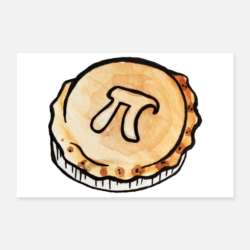 Pi Pie Graphic Tee Poster 12" x 8" (30x20 cm)