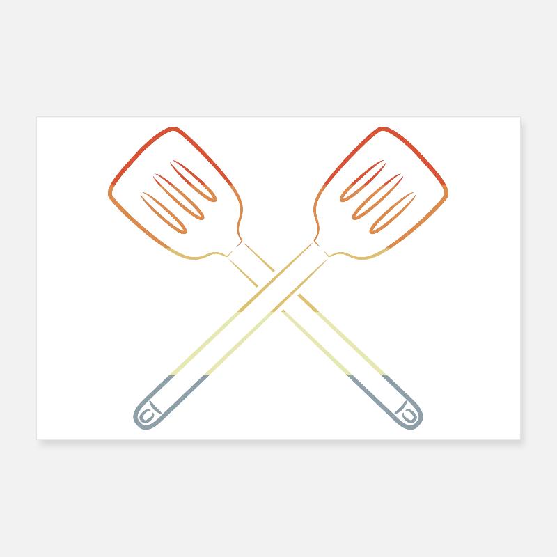 Slotted Spoon Drawing Poster 12" x 8" (30x20 cm)