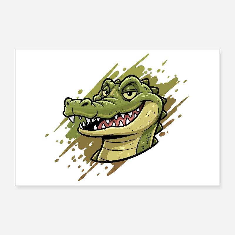 Alligator Graffiti Kopf Poster 30x20 cm