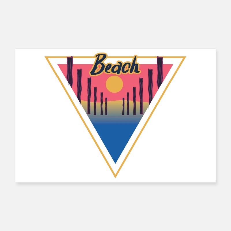 Beach Triangle Poster 12" x 8" (30x20 cm)