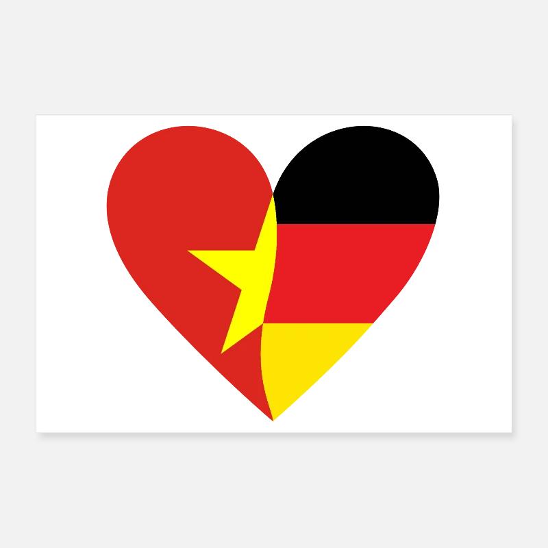 Vietnam Germany Heart Poster 30x20 cm