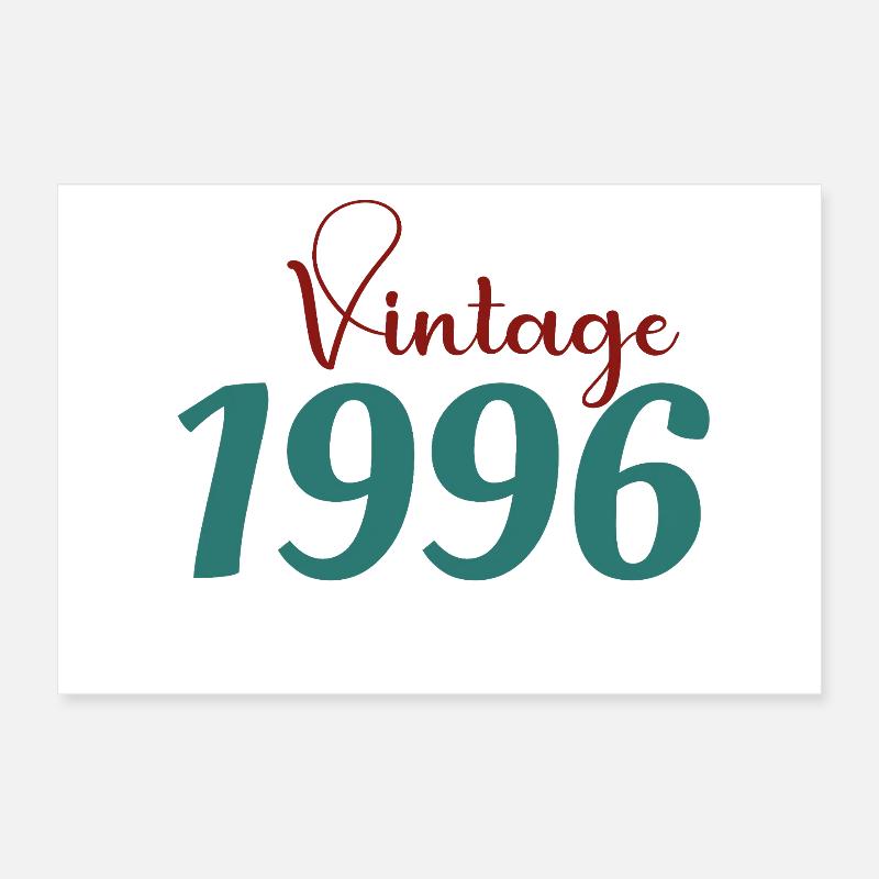 Tee 30 Ans Rétro 70s Né(e) 1996 Poster 30 x 20 cm