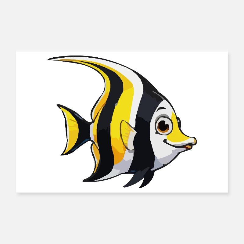 Tropical Fish Comic Poster 30 x 20 cm