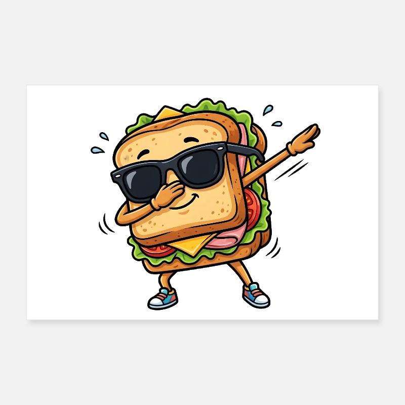 Dabbing Sandwich Poster 30x20 cm