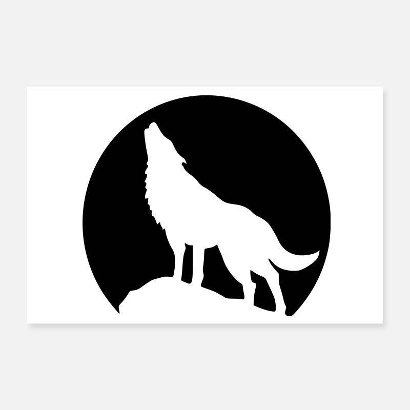 mond wolf Poster 30x20 cm