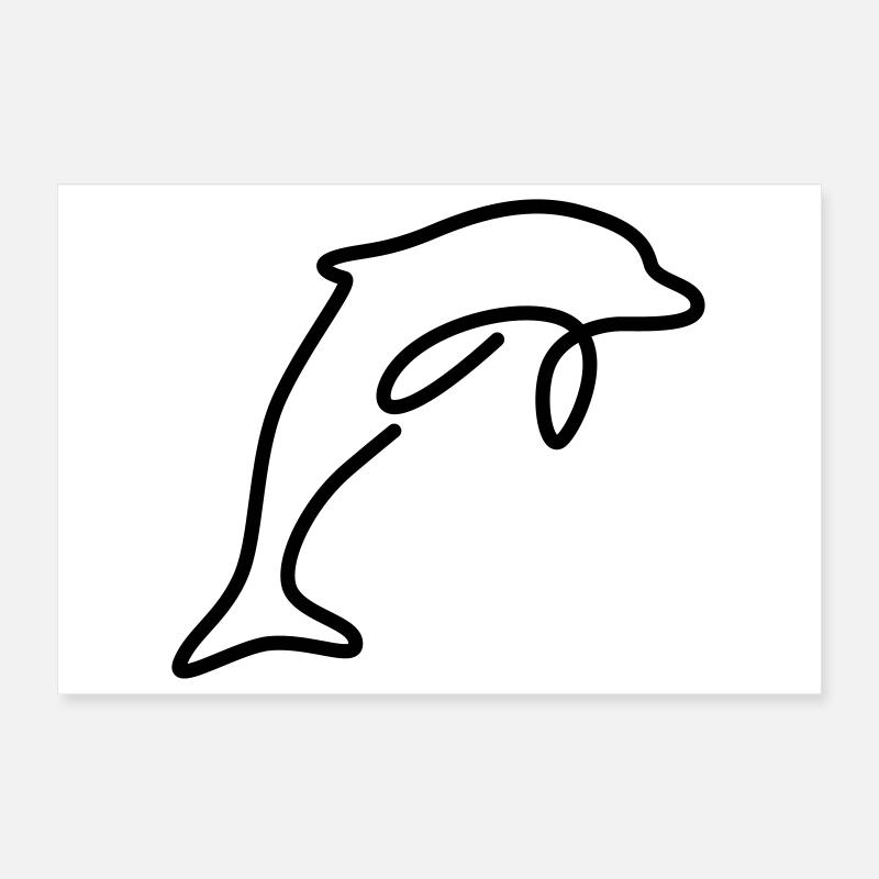 Dolphin Poster 12" x 8" (30x20 cm)