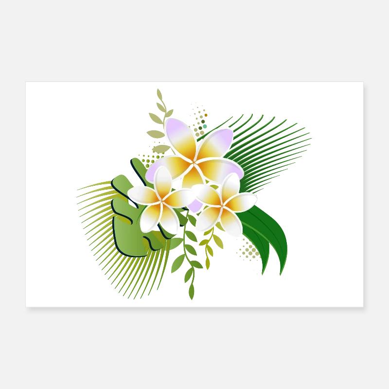 Fleurs de frangipanier un joyau tropical Poster 30 x 20 cm