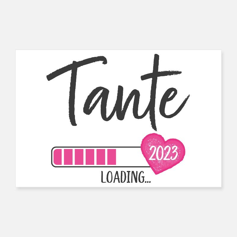 Tante Loading 2023 Herz Nichte Mädchen Poster 30x20 cm
