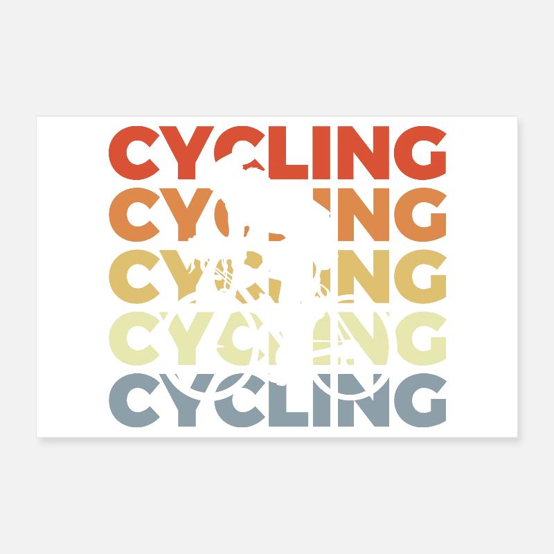 Cycling Poster 12" x 8" (30x20 cm)
