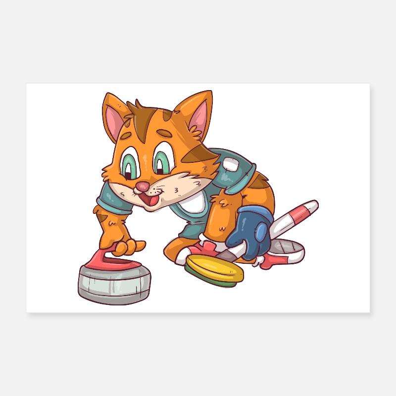 Curling Katze Poster 30x20 cm