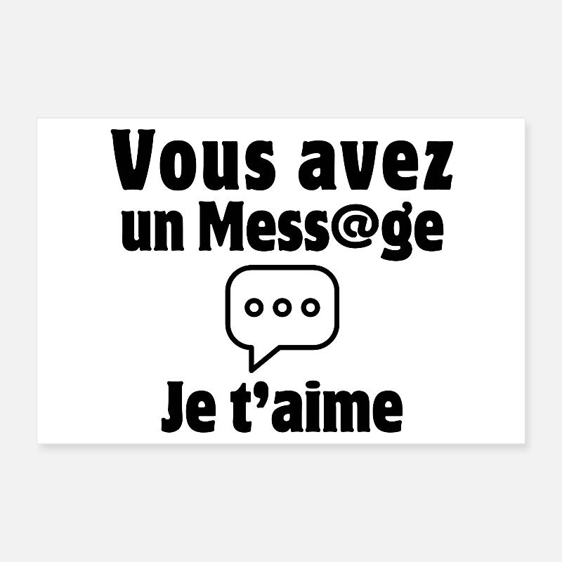 message, SMS, saint-valentin, je t'aime Poster 30 x 20 cm