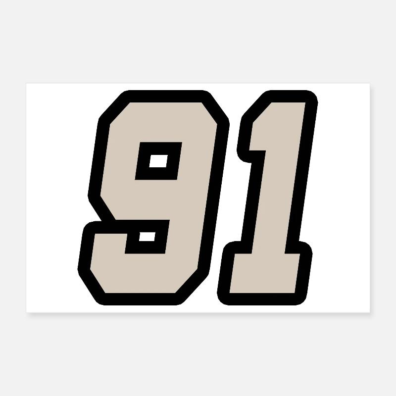 Nummer einundneunzig 91 Poster 30x20 cm