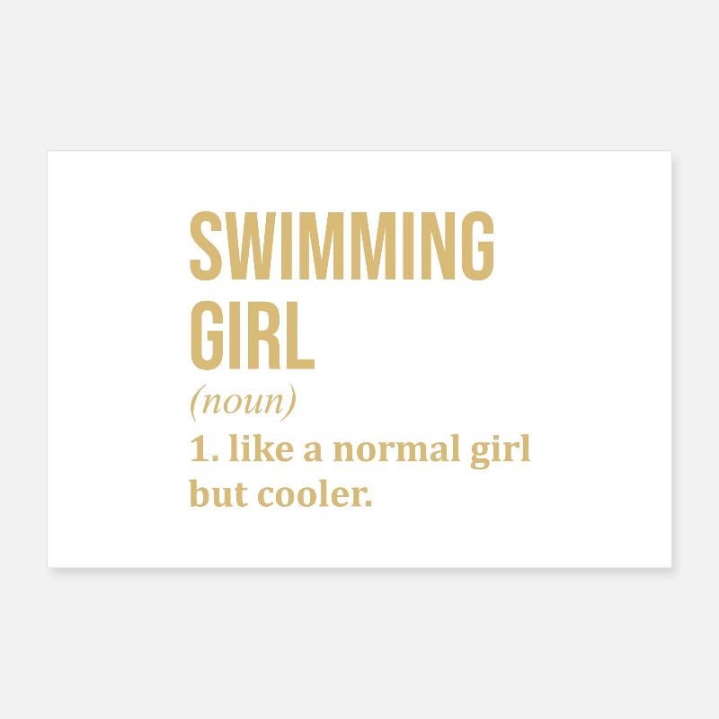 Swimming Poster 12" x 8" (30x20 cm)