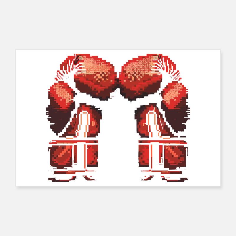 Kickboxhandschuhe Pixel Poster 30x20 cm