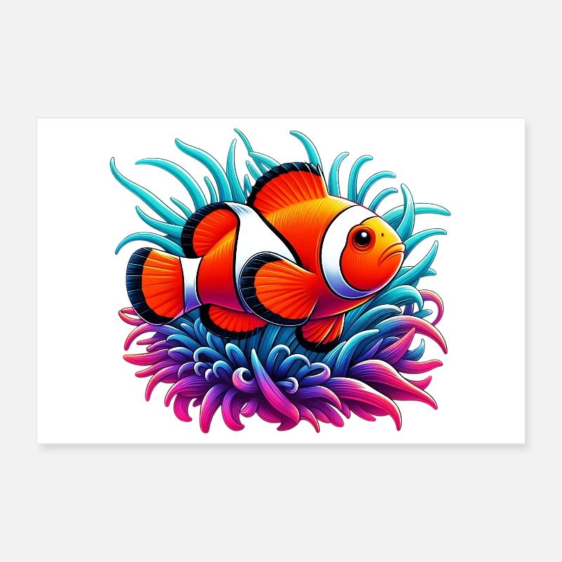 Poisson-clown Poster 30 x 20 cm