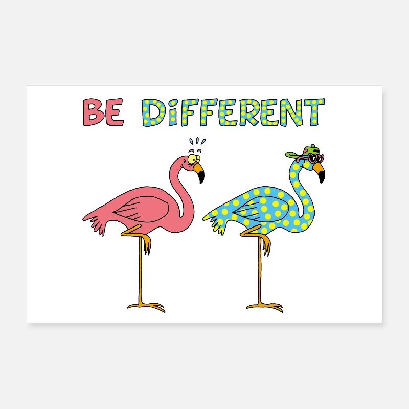 Different Flamingo Poster 12" x 8" (30x20 cm)