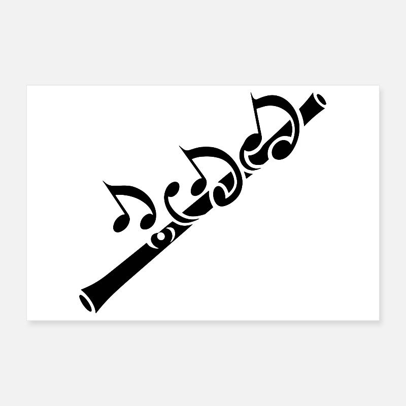 Musique de flûte Poster 30 x 20 cm