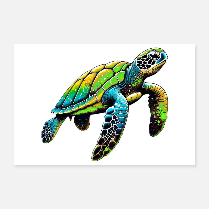 Turtle Poster 12" x 8" (30x20 cm)