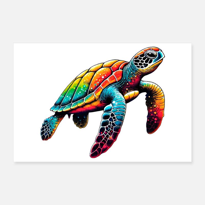 Turtle Poster 12" x 8" (30x20 cm)