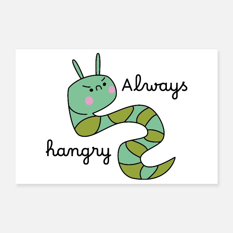 Grumpy Caterpillar – Funny Cartoon Caterpillar Poster 12" x 8" (30x20 cm)