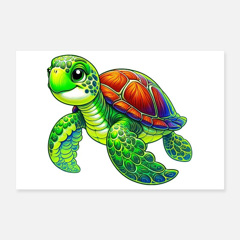 Turtle Poster 12" x 8" (30x20 cm)