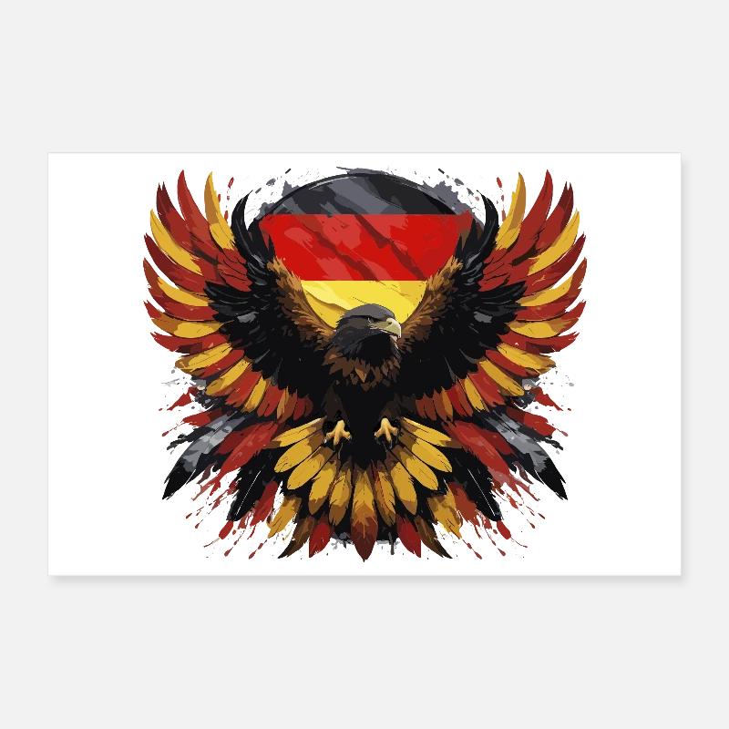 German eagle black-red-yellow Poster 12" x 8" (30x20 cm)