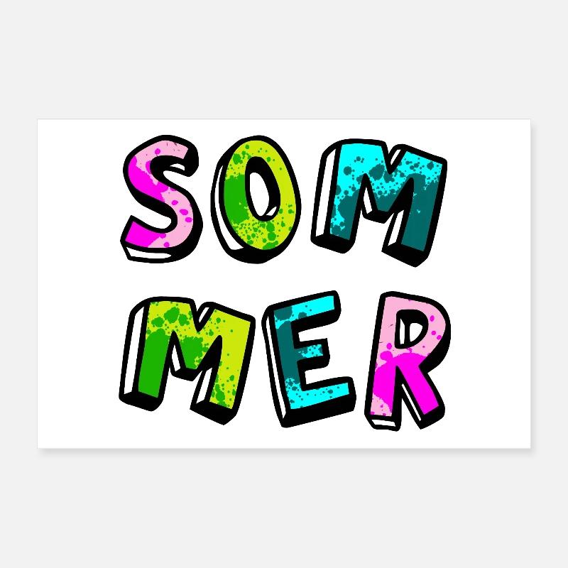 Summer Speckle Dots Comic Colorful Painting Poster 12" x 8" (30x20 cm)