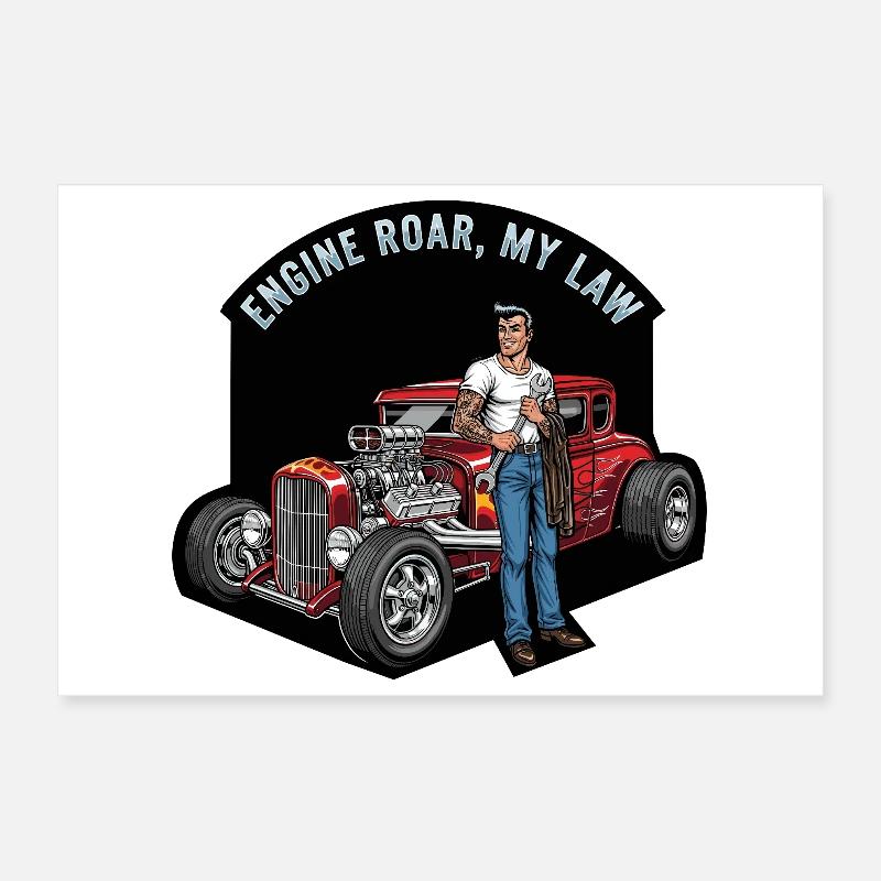 Hot engine and rebellious style Poster 12" x 8" (30x20 cm)