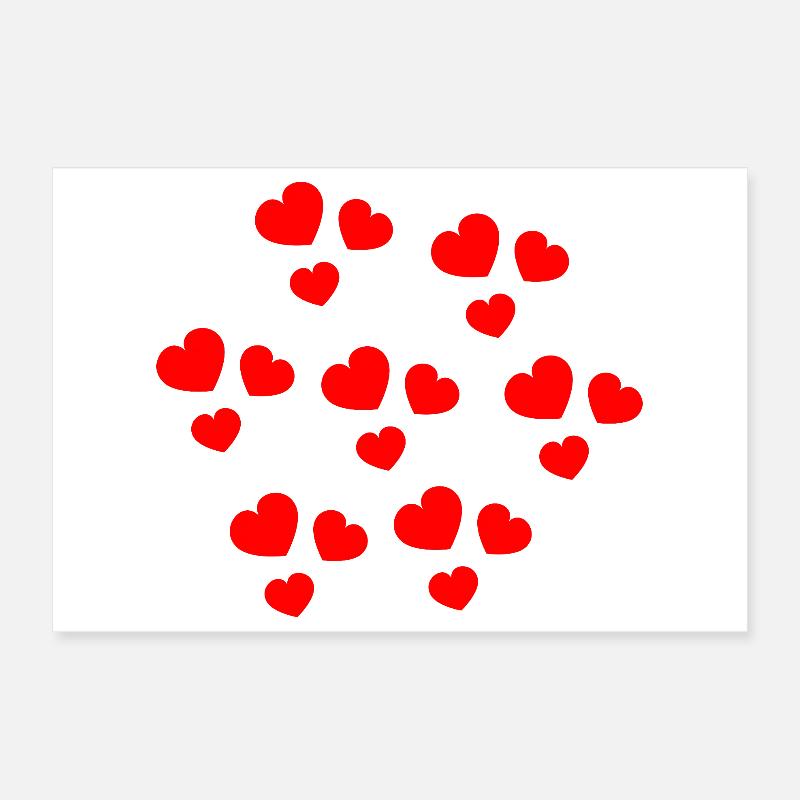 Abstract hearts for romantic occasions Poster 12" x 8" (30x20 cm)