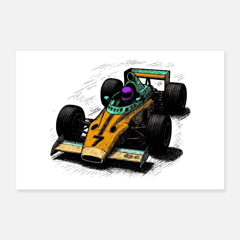 Retro-Formel-Design in leuchtenden Farben Poster 30x20 cm