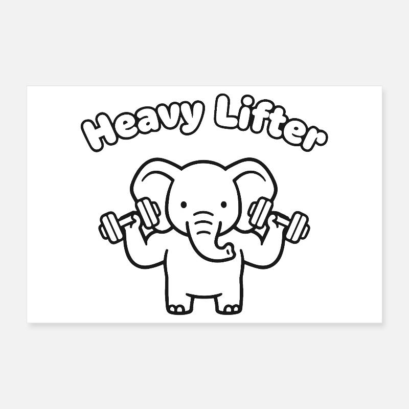 Heavy Lifter Elefant Poster 30x20 cm