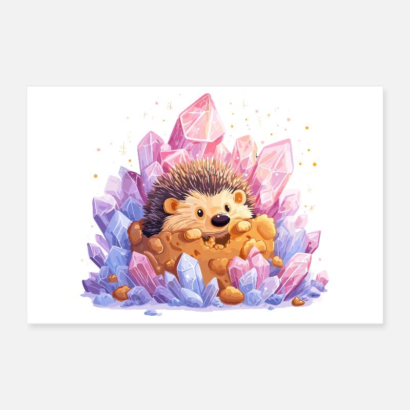 Kristallhügel Igelchen im Glitzerwald Poster 30x20 cm
